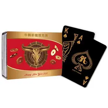 New Years Gift Playing Cards - Ox-Glory Gold Series