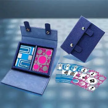 Pearl fish skin organizer set with crystal playing cards Refreshing choice for fastidious card players