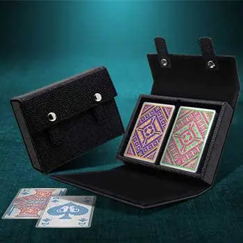 Pearl fish skin organizer set with crystal playing cards Refreshing choice for fastidious card players - Mosaic Pixel Series