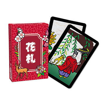 Japanese Hanafuda Mini Papar Playing Cards - Red Sakura
