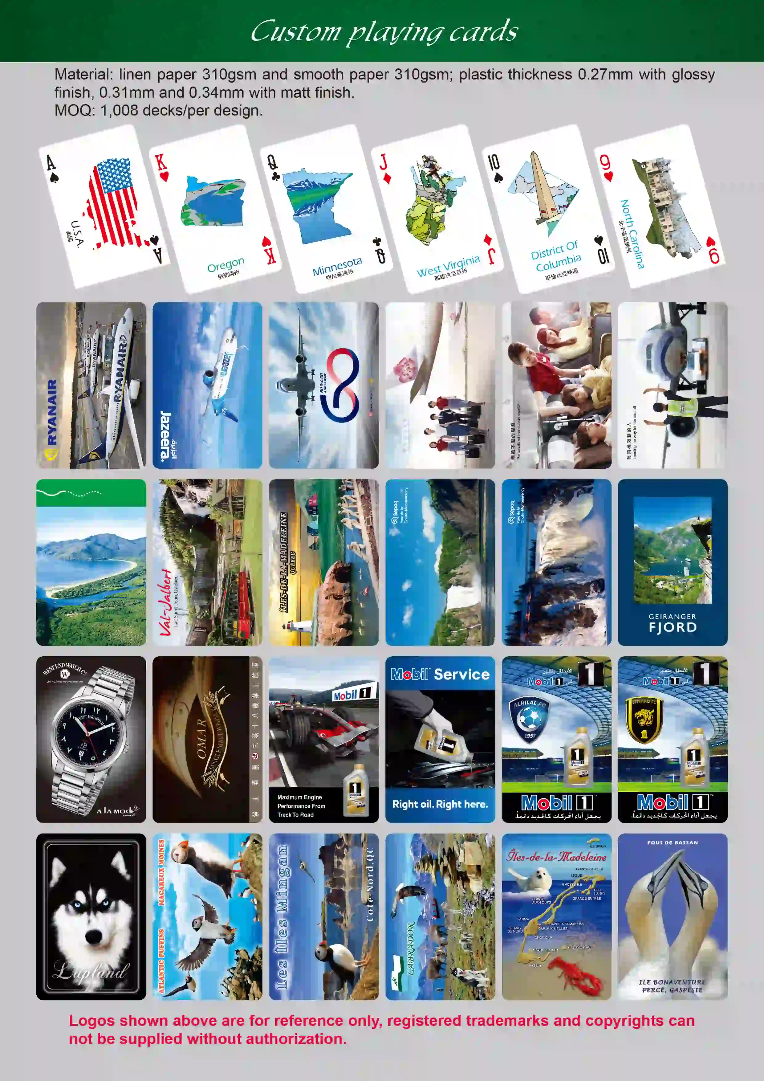 Cartes de poker en plastique personnalisées - Alchoal Advertising