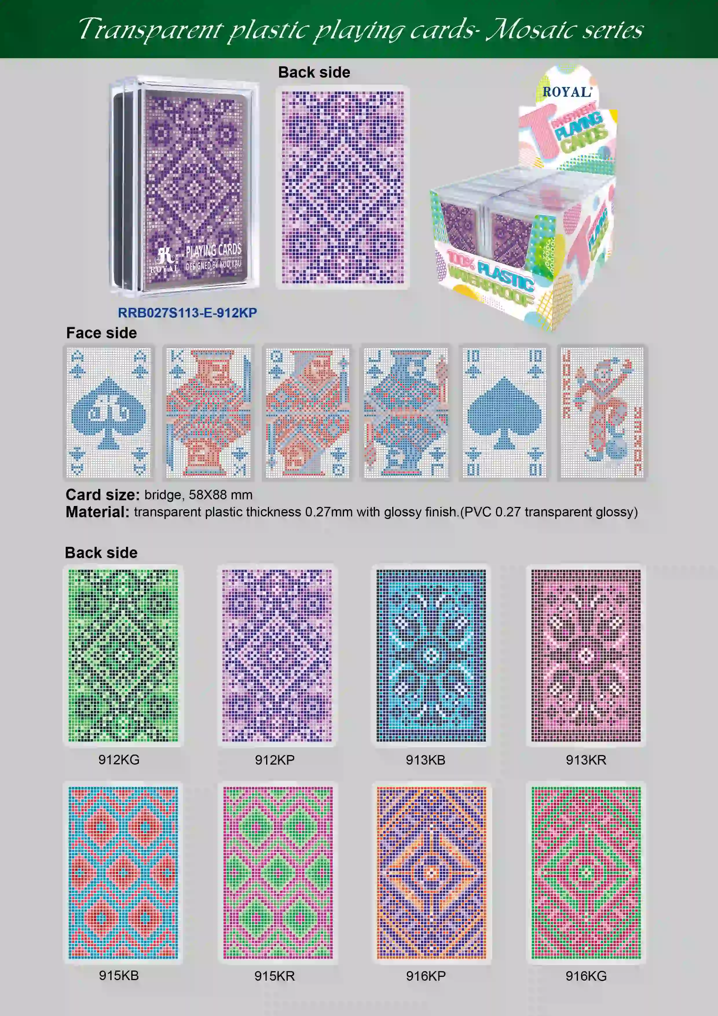 Transparente Spielkarten – Mosaik-Pixel-Serie
