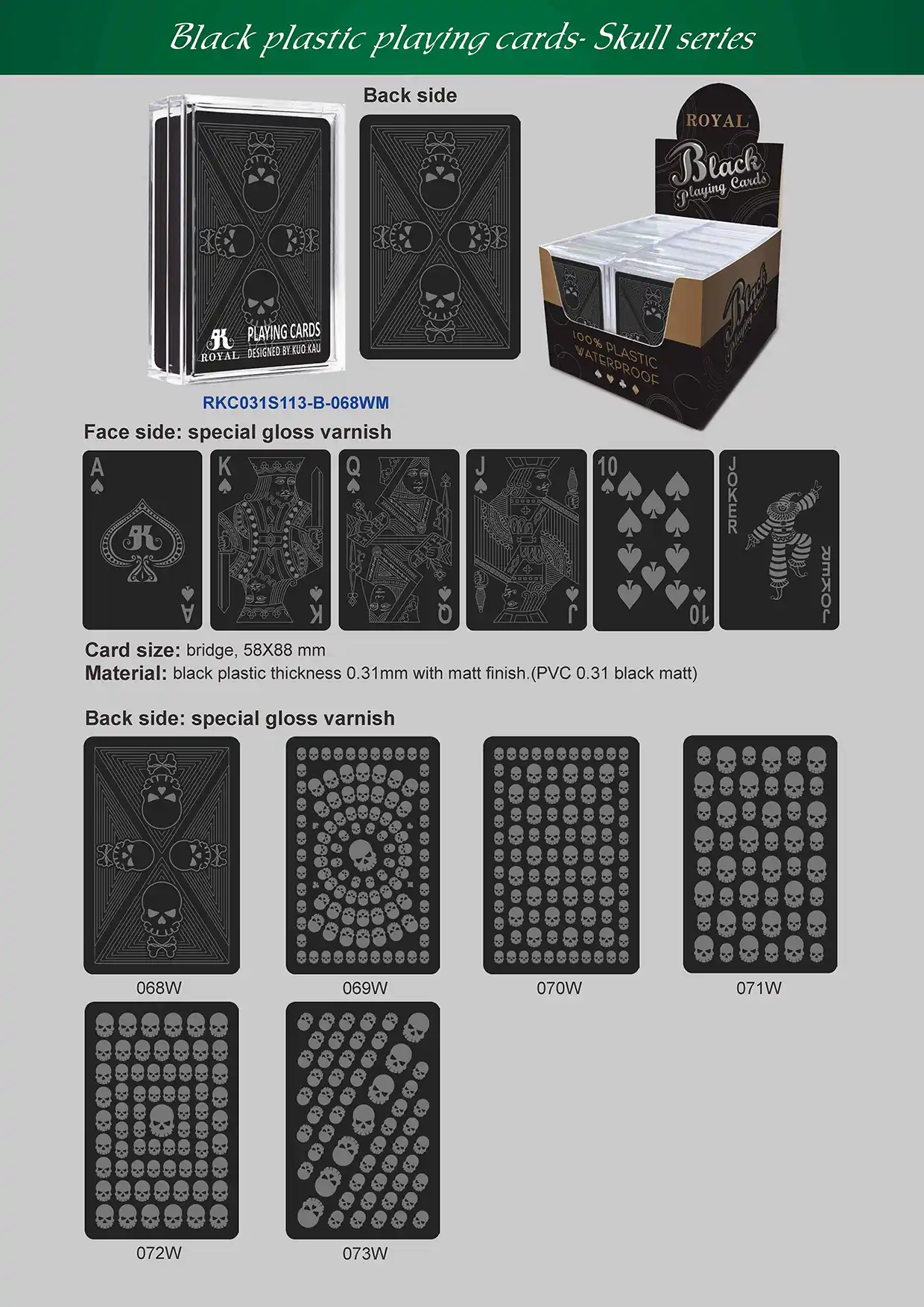 Black Playing Cards - Skull Series