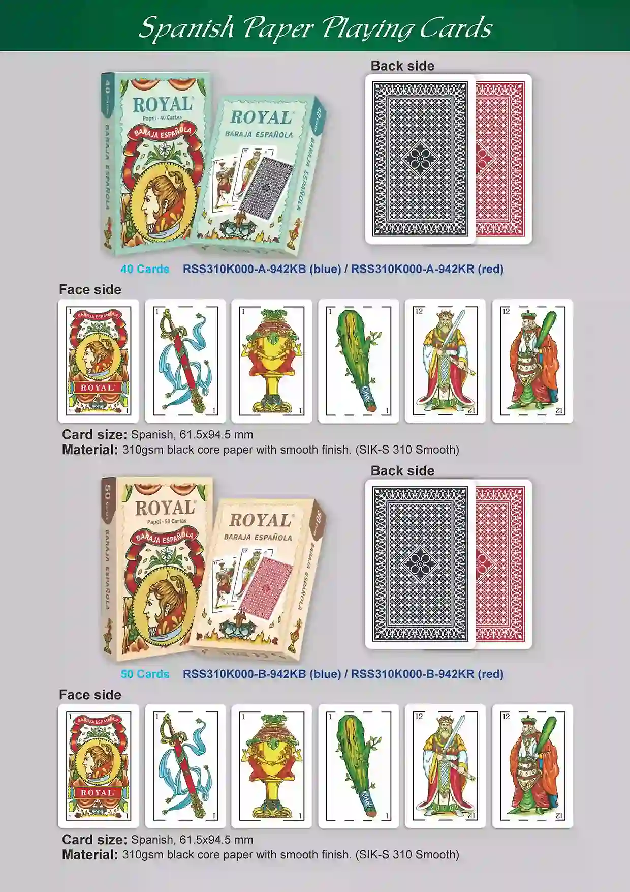 Cartas de jogar reais espanholas
