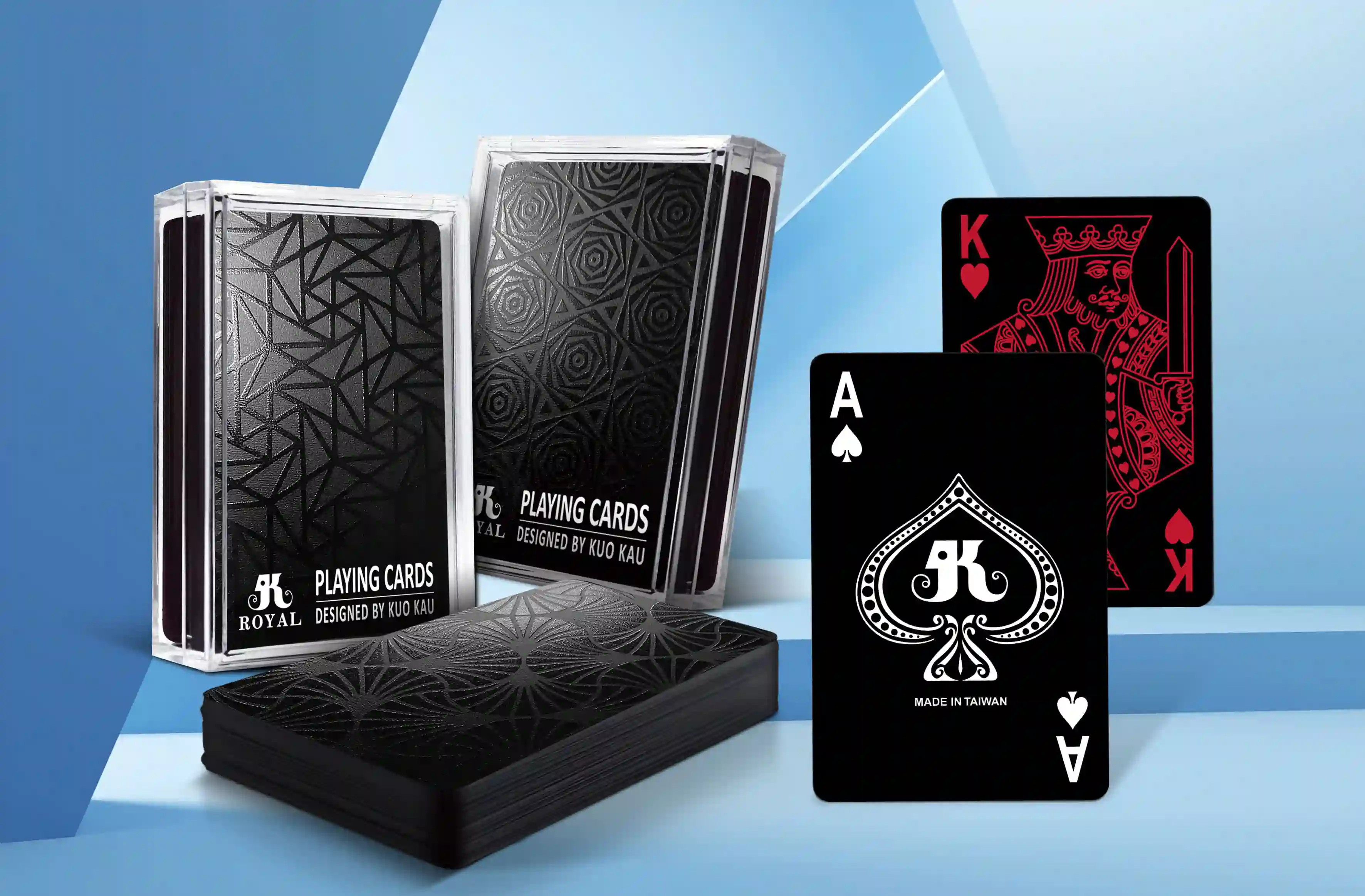 Midnight Geometric Playing Cards - With Printed Suits