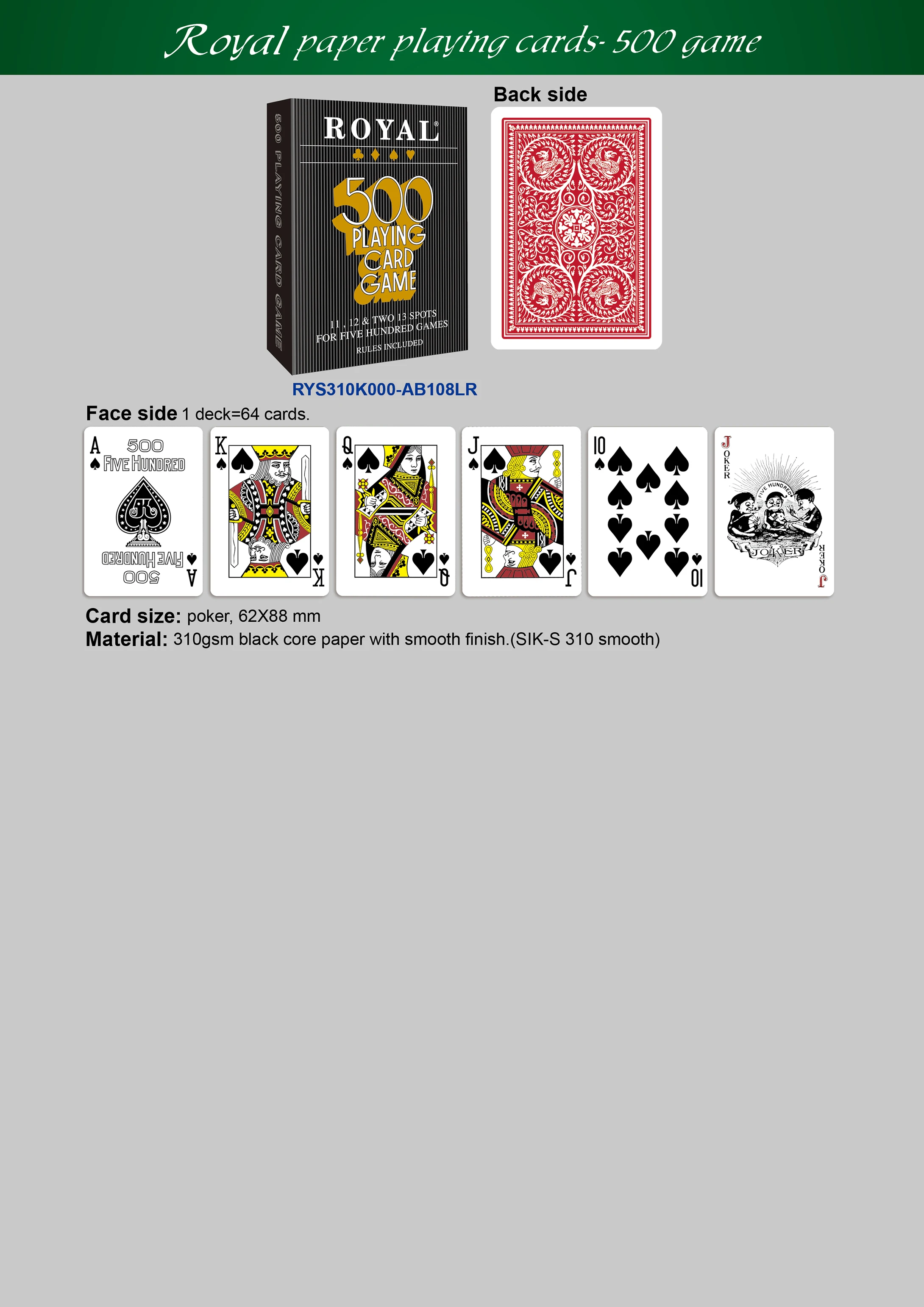 Carte da gioco Royal Paper